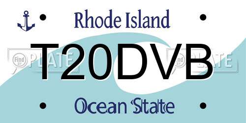 T20DVB Rhode Island License Plate