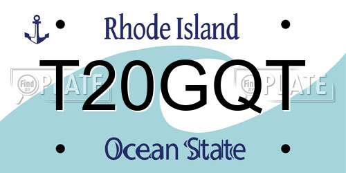 T20GQT Rhode Island License Plate