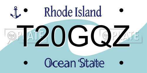 T20GQZ Rhode Island License Plate