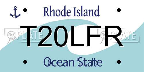 T20LFR Rhode Island License Plate