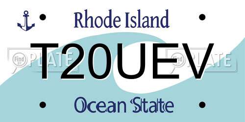 T20UEV Rhode Island License Plate