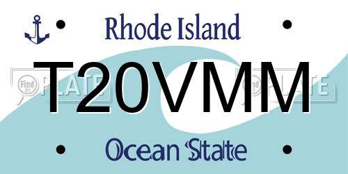 T20VMM Rhode Island License Plate