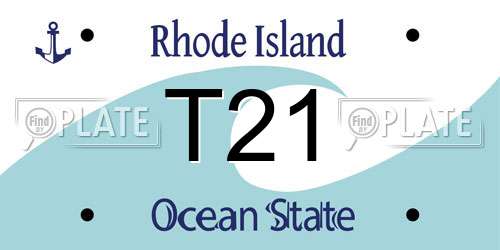 T21 Rhode Island License Plate
