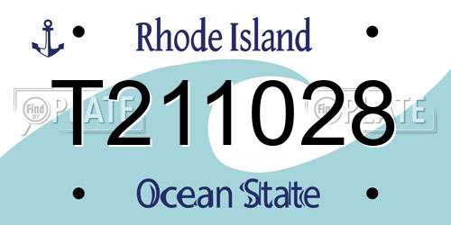 T211028 Rhode Island License Plate