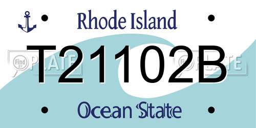 T21102B Rhode Island License Plate
