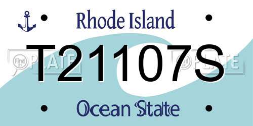 T21107S Rhode Island License Plate