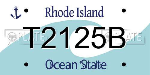 T2125B Rhode Island License Plate