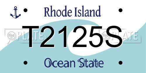 T2125S Rhode Island License Plate