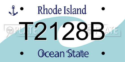 T2128B Rhode Island License Plate