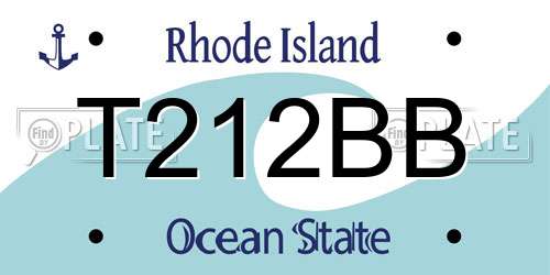T212BB Rhode Island License Plate