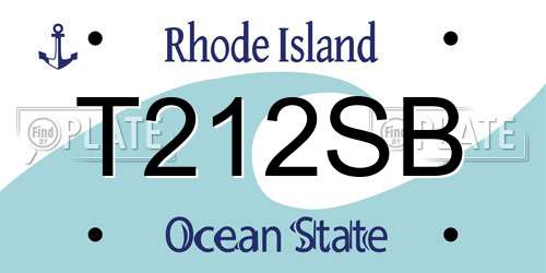 T212SB Rhode Island License Plate