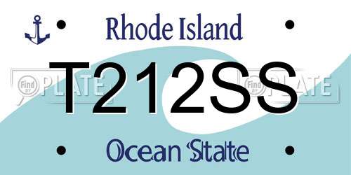 T212SS Rhode Island License Plate
