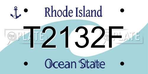 T2132F Rhode Island License Plate