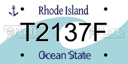 T2137F Rhode Island License Plate