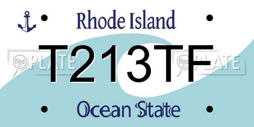 T213TF Rhode Island License Plate