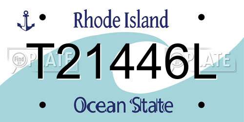 T21446L Rhode Island License Plate
