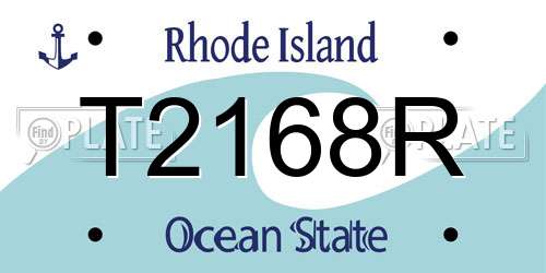 T2168R Rhode Island License Plate