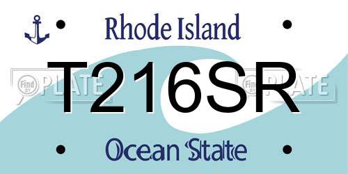 T216SR Rhode Island License Plate