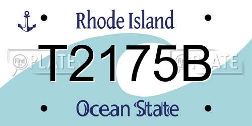 T2175B Rhode Island License Plate