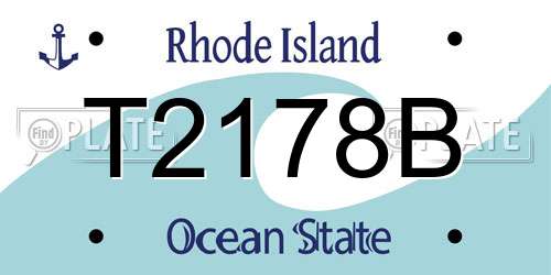 T2178B Rhode Island License Plate