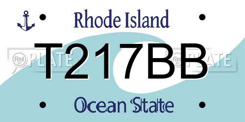 T217BB Rhode Island License Plate