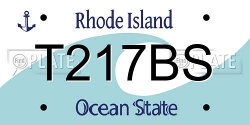 T217BS Rhode Island License Plate