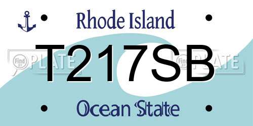 T217SB Rhode Island License Plate