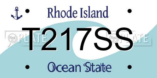 T217SS Rhode Island License Plate