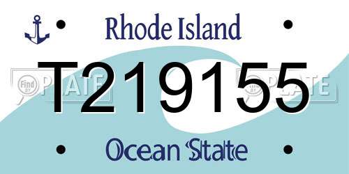 T219155 Rhode Island License Plate
