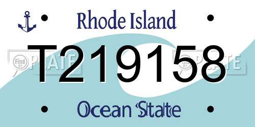 T219158 Rhode Island License Plate