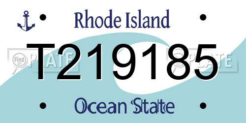 T219185 Rhode Island License Plate