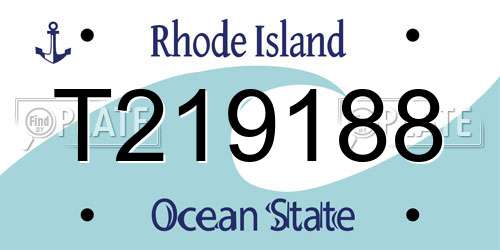 T219188 Rhode Island License Plate