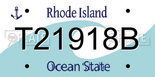 T21918B Rhode Island License Plate