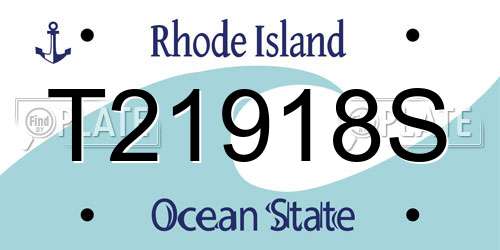 T21918S Rhode Island License Plate