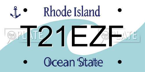 T21EZF Rhode Island License Plate