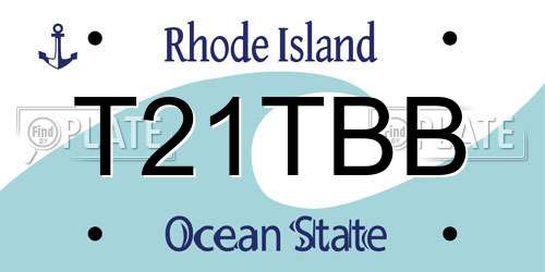 T21TBB Rhode Island License Plate