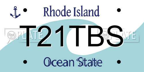 T21TBS Rhode Island License Plate
