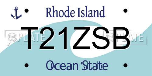 T21ZSB Rhode Island License Plate
