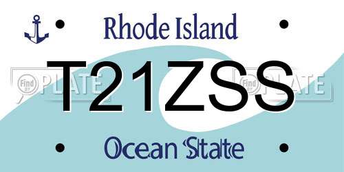 T21ZSS Rhode Island License Plate
