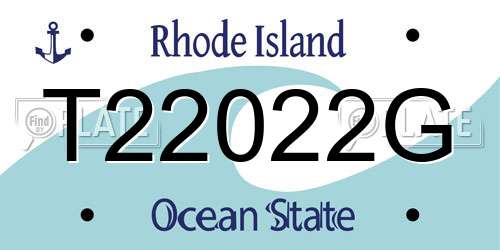 T22022G Rhode Island License Plate