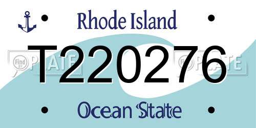 T220276 Rhode Island License Plate