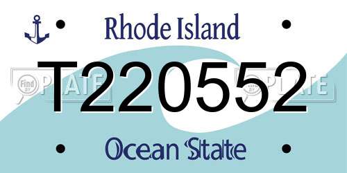 T220552 Rhode Island License Plate