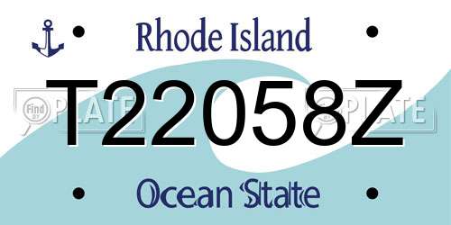T22058Z Rhode Island License Plate