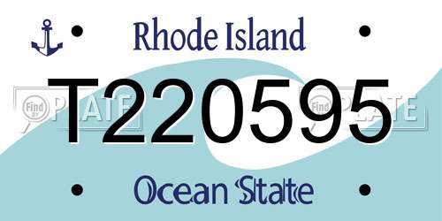 T220595 Rhode Island License Plate