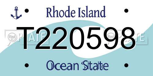 T220598 Rhode Island License Plate