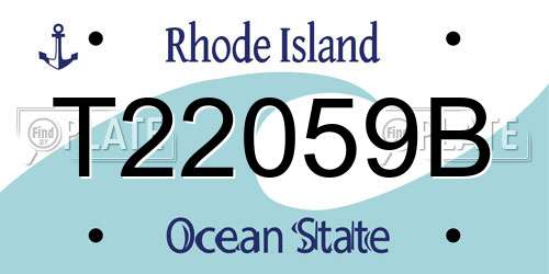 T22059B Rhode Island License Plate