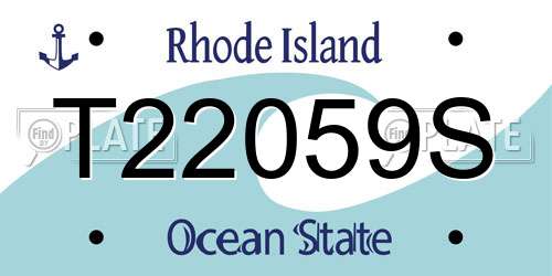 T22059S Rhode Island License Plate