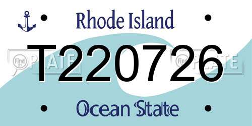 T220726 Rhode Island License Plate