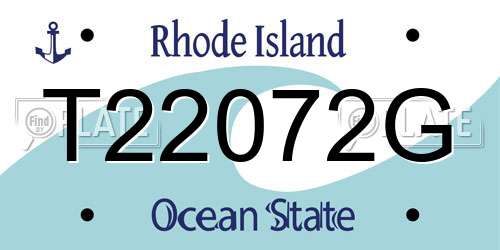 T22072G Rhode Island License Plate