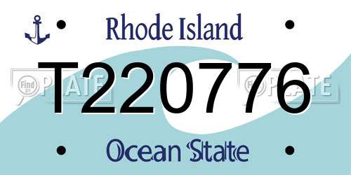 T220776 Rhode Island License Plate